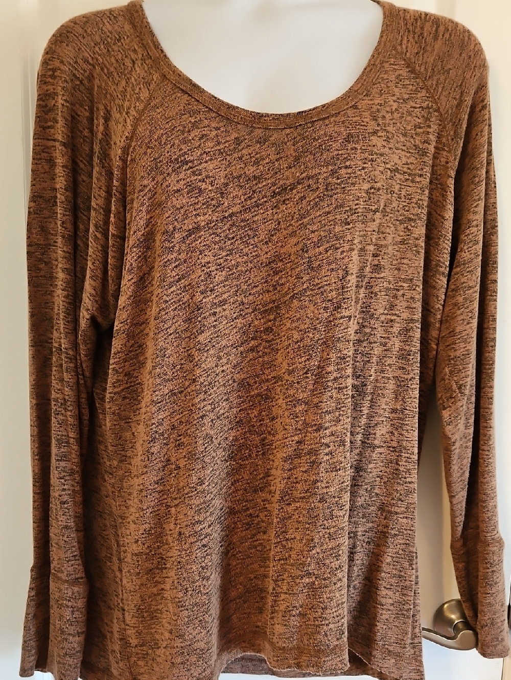 K. Jordan Brown Marled Long Sleeve Top